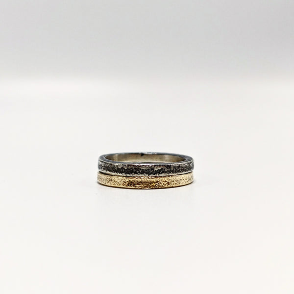 Minimalist Sandcast Gold Ring