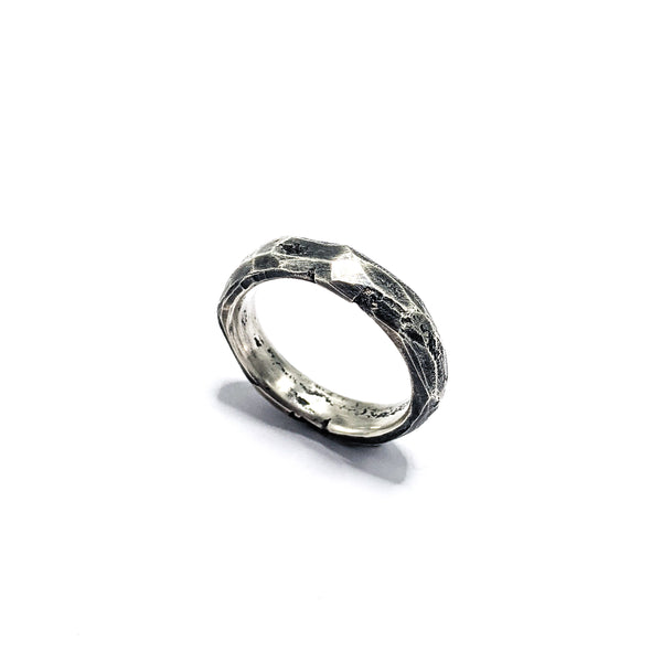 Hewn Stone Silver Ring