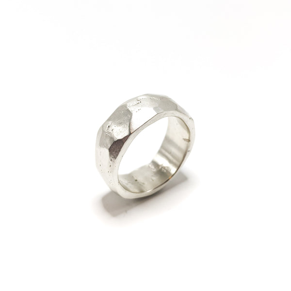Facetted Silver Ring