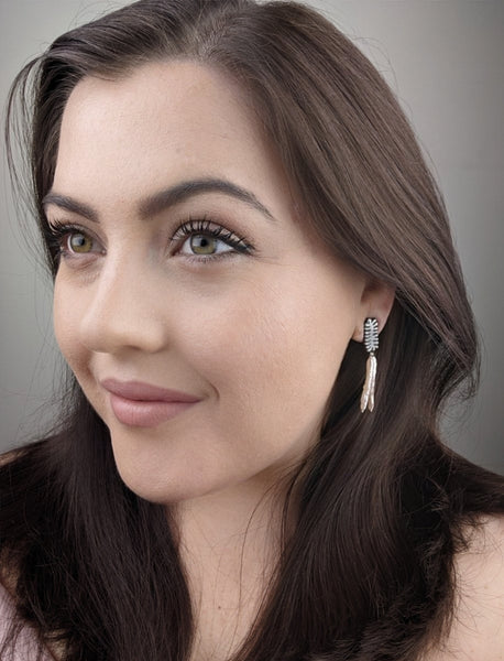 Kelp Fronds and Pearl Earrings